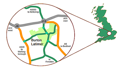 Burton Latimer location map